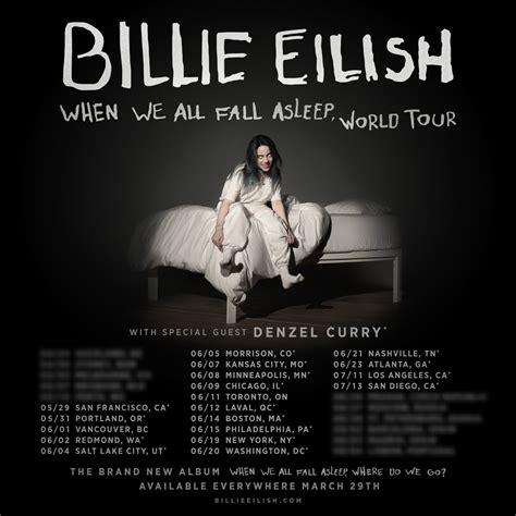 billie eilish 2019 tour dates