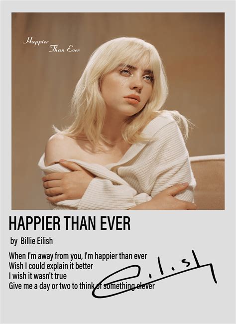 billie eilish happier than ever text