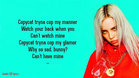 billie eilish songs list copycat lyrics video