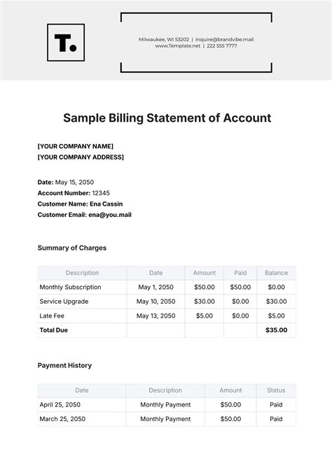 Sample Billing Statement Edit, Fill, Sign Online Handypdf