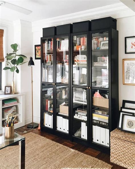 billy bookcase ikea glass doors
