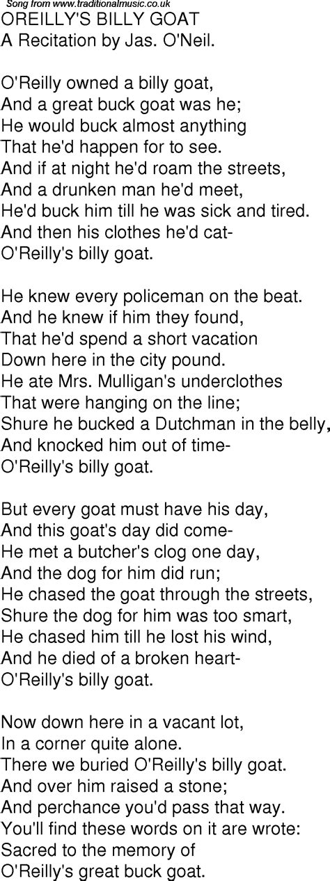 billy goat song lyrics
