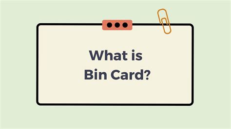 Bin Card Abbreviation