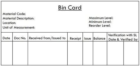 Bin Card System
