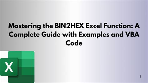 Bin In Excel Vba