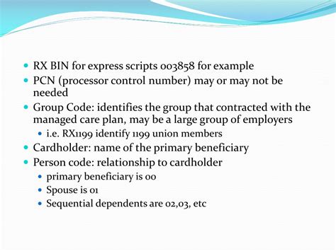 Bin Number For Express Scripts