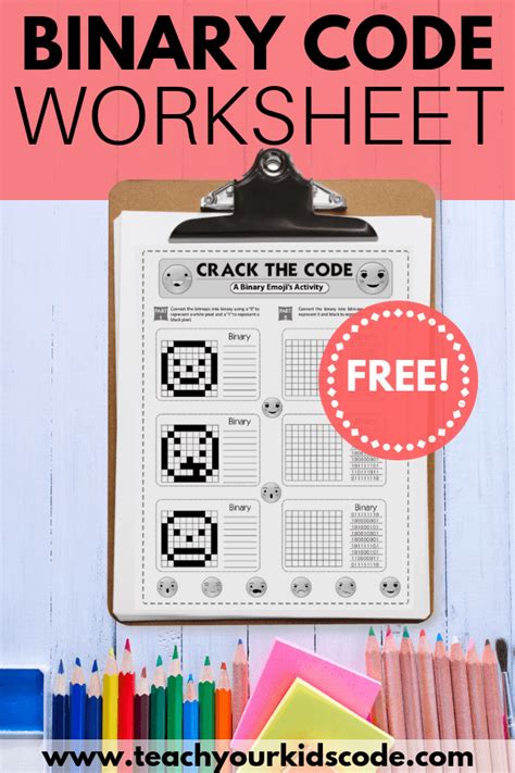 Binary Code Worksheet Pdf -For Kids