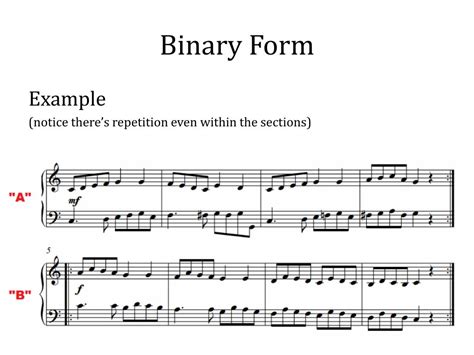 binary form in music examples tagalog
