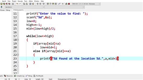 binary search program in data structure using c