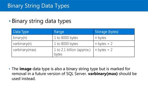 binary string data type in sql server
