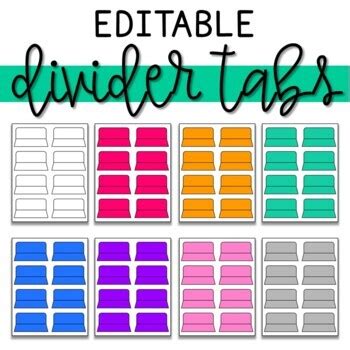 Binder Dividers Tabs Printable