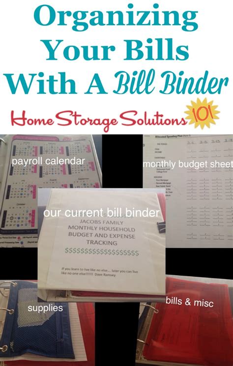 Binder For Organizing Bills