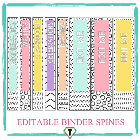 Binder Spine Cover Template