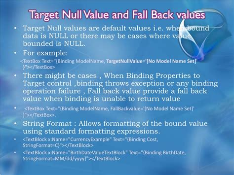 Binding Target Null Value