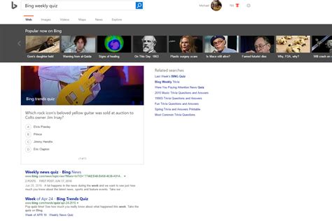 bing weekly news quiz 1990s technology