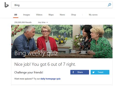 bing weekly quiz this week answers