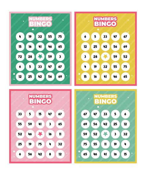 Bingo Cards Numbers Printable