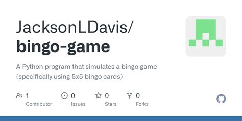 Bingo Game Program In Python