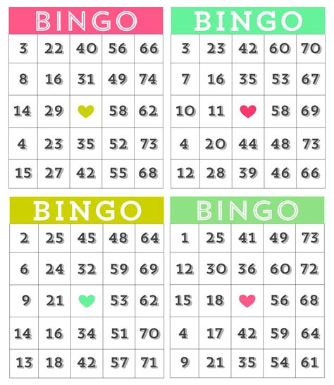 Bingo Game Sheet Printable