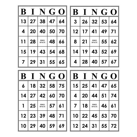 Bingo Paper Sheets Printable