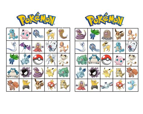 Bingo Set Pokemon Quest
