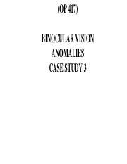 Binocular Vision Case Study