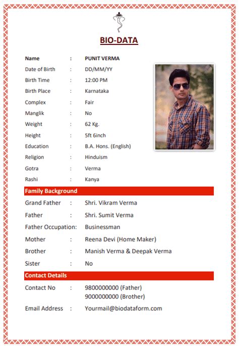Perfect Biodata Format For Marriage For Girls And Boys Download 100