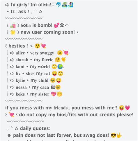 bio ideas for roblox copy and paste