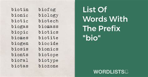5 Bio Starting Words