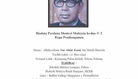TOKOH NEGARA MALAYSIA: Tokoh : Tun Abdul Razak Bin Hussein