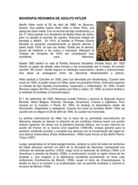 biografia de hitler resumida