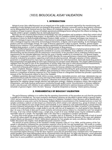 Biological Assay Validation 1033