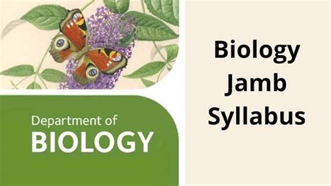 biology jamb syllabus 2023
