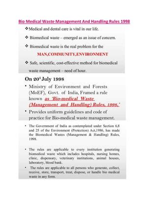 Biomedical Waste Rules 1998 Pdf