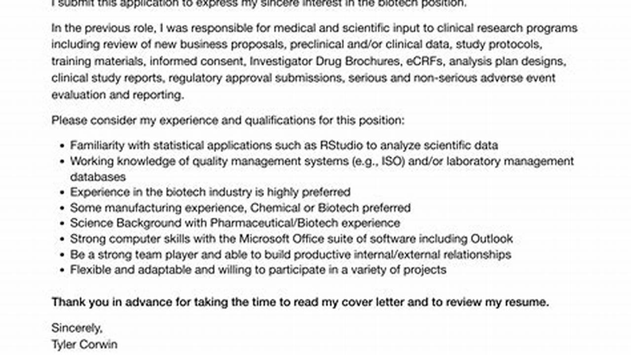 How to Craft a Standout Biotechnology Cover Letter