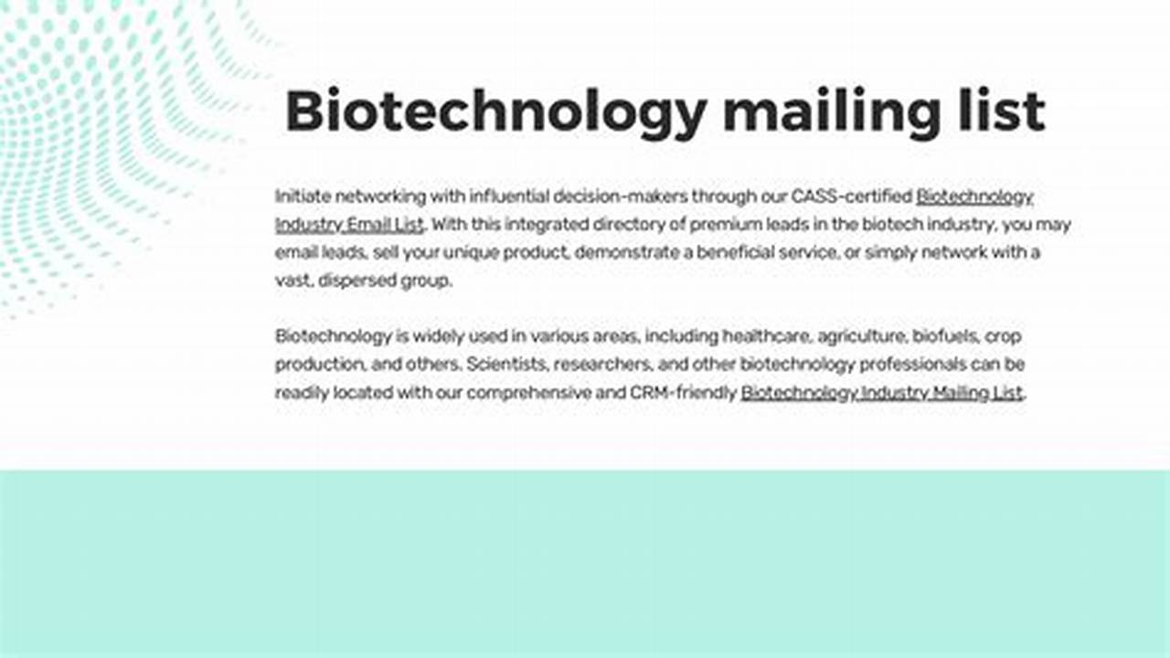 Master the Biotech Niche: Expert Guide to Building and Maximizing Biotechnology Email Lists