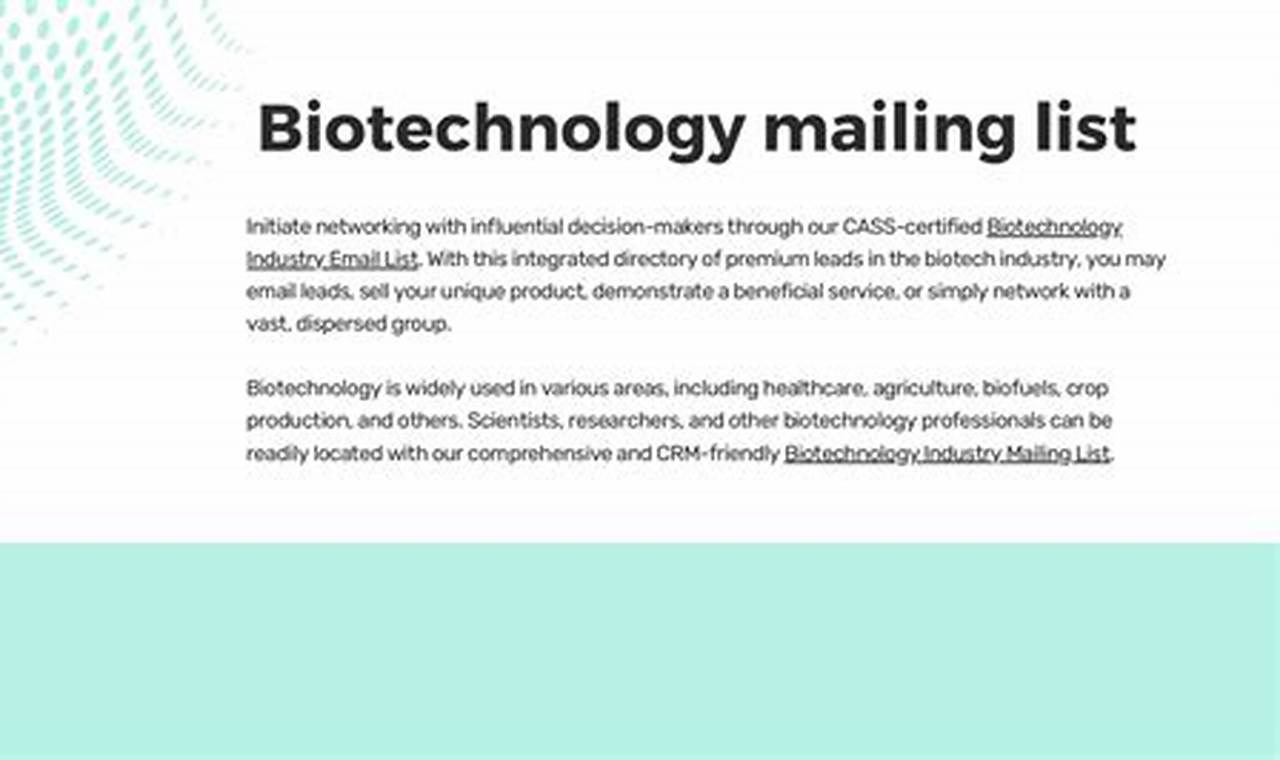 Master the Biotech Niche: Expert Guide to Building and Maximizing Biotechnology Email Lists
