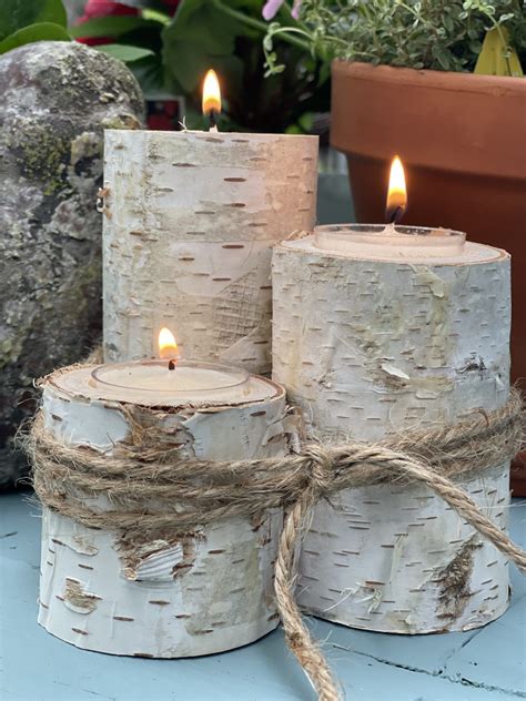 Birch Log Candle