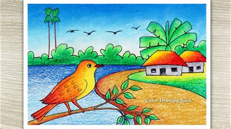 bird drawing scenery