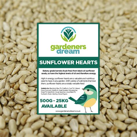 bird sunflower hearts 25kg
