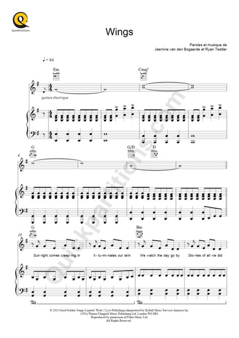 Birdy Wings Notes Piano