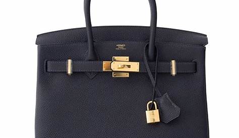 Hèrmes Bleu Nuit Birkin 25cm of Togo Leather with Gold