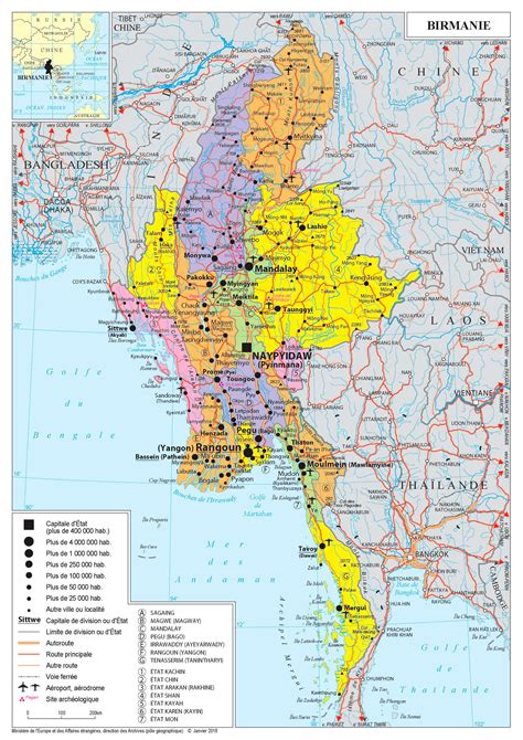 Birmanie Carte Du Monde / Carte De L Union Du Myanmar Birmanie Image