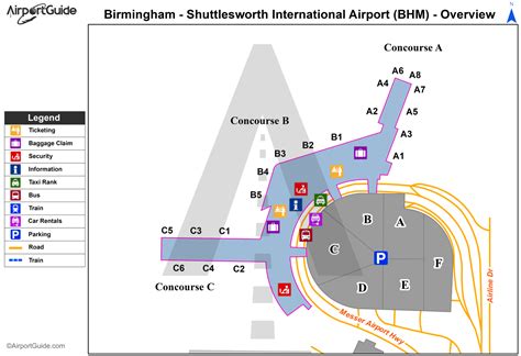 birmingham alabama airport terminal map
