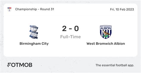 birmingham city vs west brom score