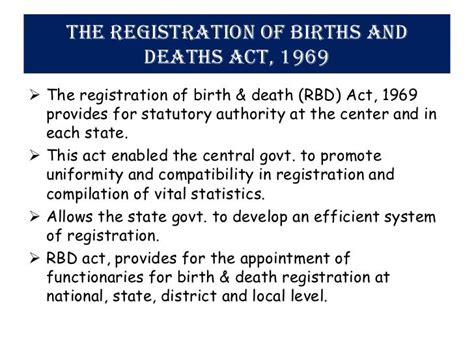 birth and death registration act 1969 pdf