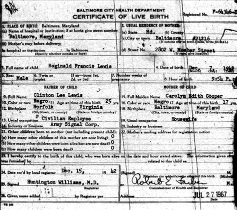 birth certificate baltimore md