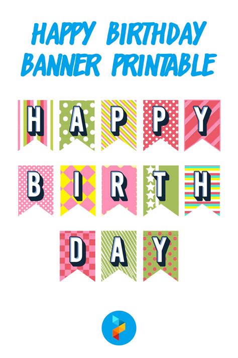Happy Birthday Banner Printable Template Paper Trail Design