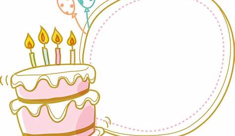 Birthday Cake Border Design Decorative With Stock Vector Illustration Of