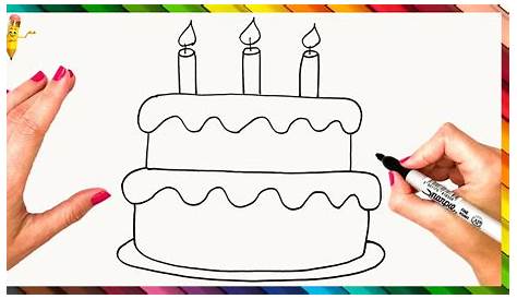 Easy How to Draw a Birthday Cake Tutorial · Art Projects for Kids